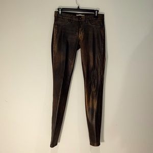 Metallic bronzy jeans, Rich & Skinny, size 28